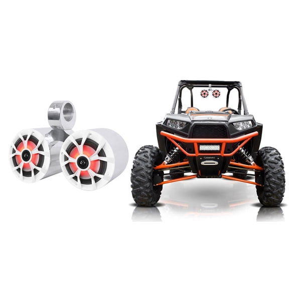 Rockville RKL65MBW Dual 6.5" Tower Speakers w/LED's For RZR/ATV/UTV/Cart/Jeep