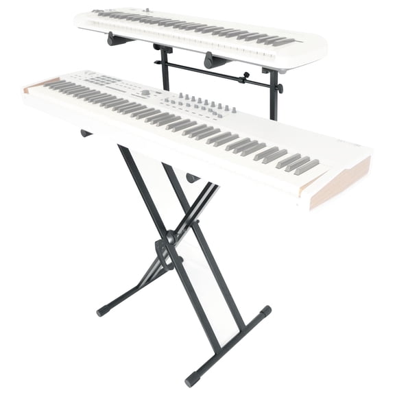Rockville RKS42X Heavy Duty Metal 2-Tier X-Stand Keyboard and DJ Stand with Quick Release Mechanism