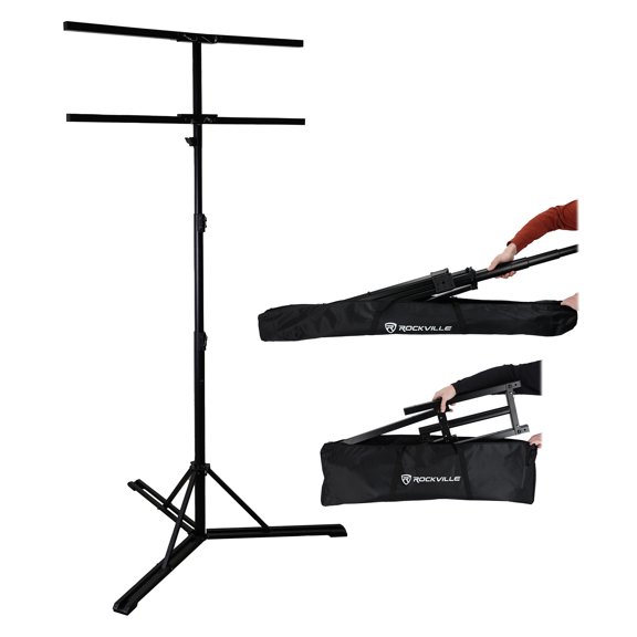 Rockville RLS6 11.5 Ft Foldable Lighting Tree Stand w/Flat-Base Legs+Carry Bag