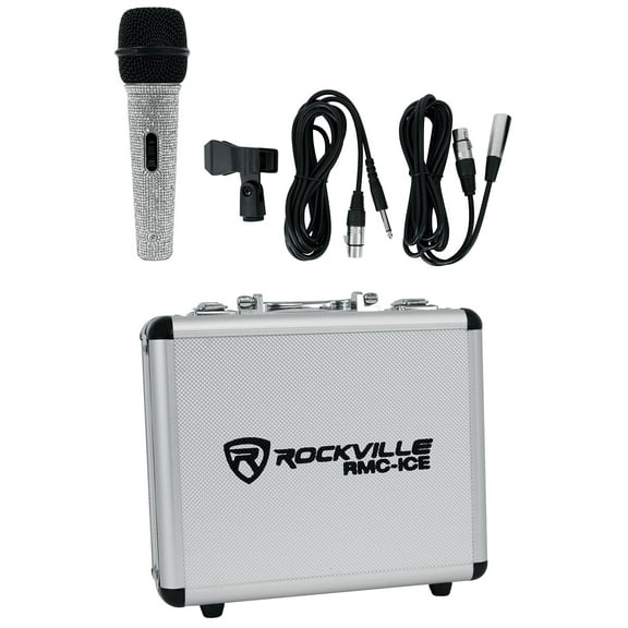 Rockville RMC-ICE Pro Diamond Vocal Karaoke Microphone w/Great Sound+Case+Cable