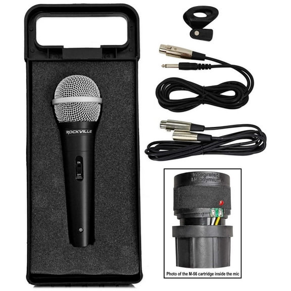Rockville RMC-XLR High-End Metal DJ Handheld Wired Microphone Mic w (2) Cables