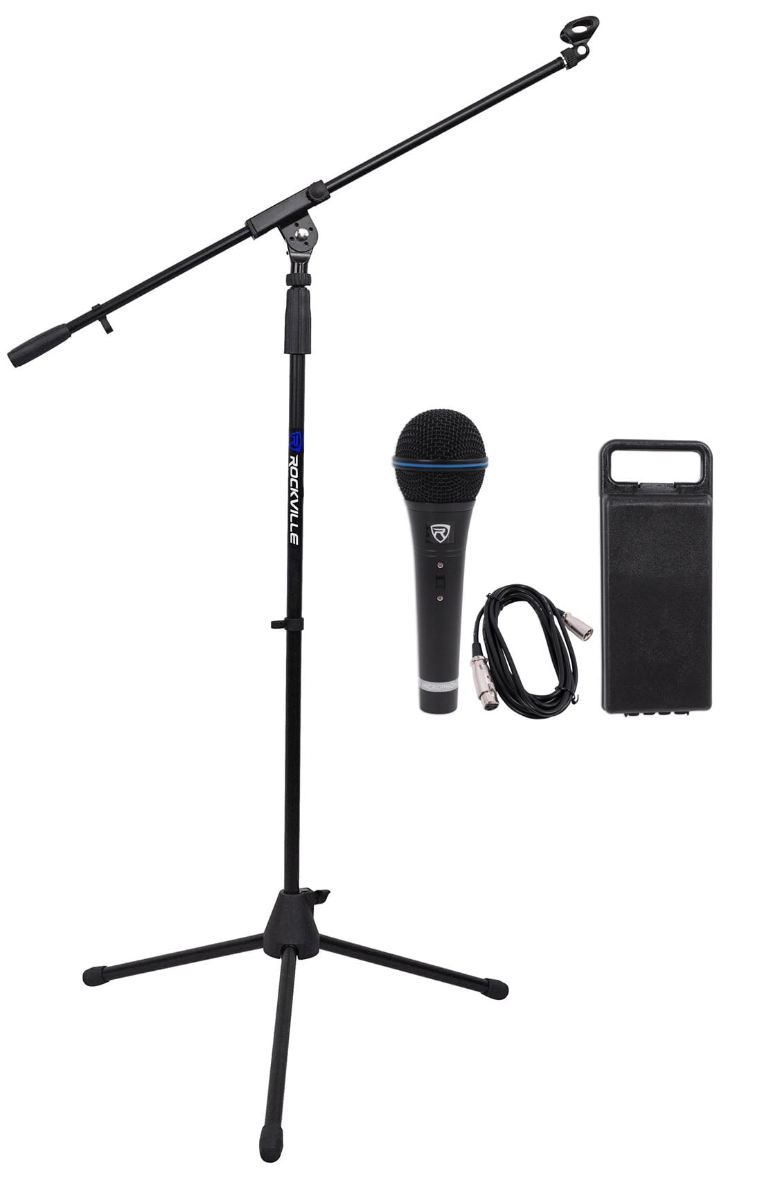 Rockville RMC-XLR High-End Metal Handheld Wired Microphones +Tripod Base Stand