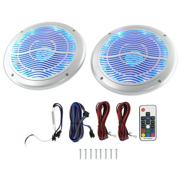 Rockville 6.5" Marine Speakers With Multi-Color LED Lights - 4 Pack 1200W Waterproof Boat Speakers