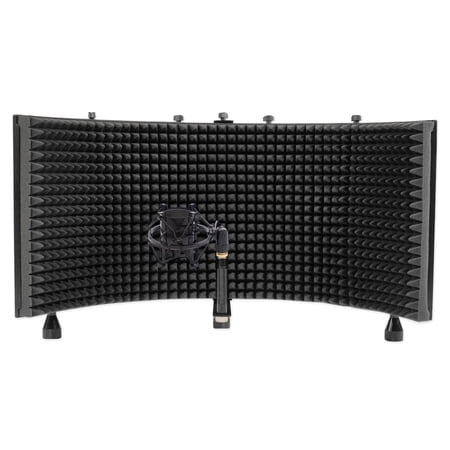Rockville RMF2 Microphone Isolation Shield w/ Sound Dampening Foam+Shockmount