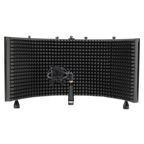 Rockville RMF2 Microphone Isolation Shield w/ Sound Dampening Foam+Shockmount