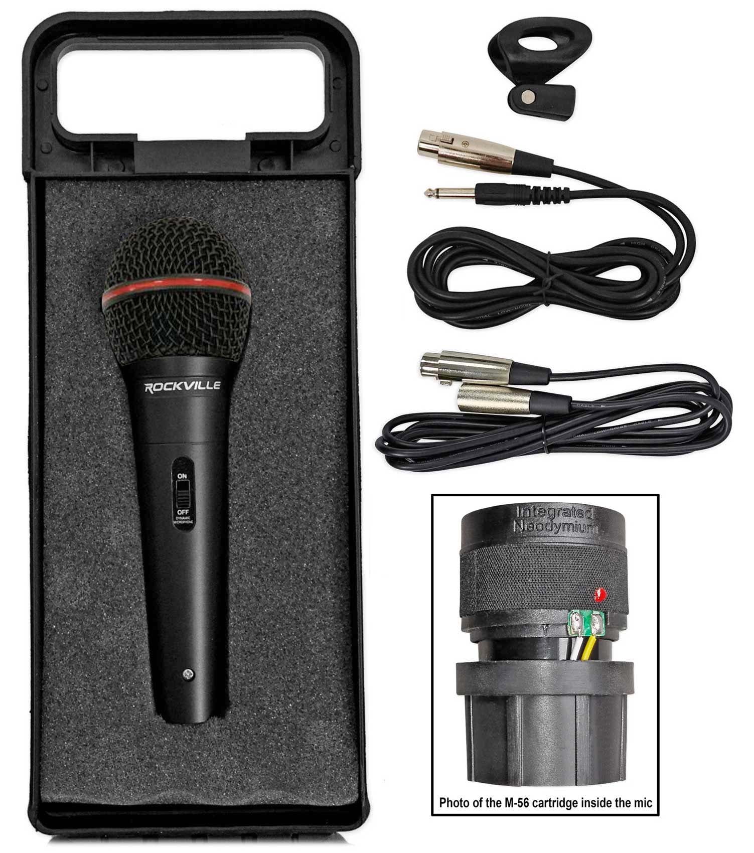 Rockville RMIC-SR Handheld DJ Vocal Recording Wired Microphone+Cables+Mic Case