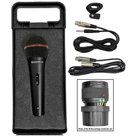 Rockville RMIC-SR Handheld DJ Vocal Recording Wired Microphone+Cables+Mic Case