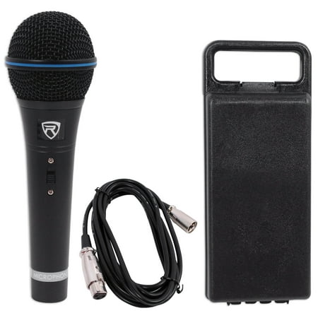 Rockville RMM-XLR Dynamic Cardioid Microphone 600 Ohm, All-Metal Build, 10ft XLR Cable, High Sensitivity, Wide Frequency Response, for Podcasting and Live Performances