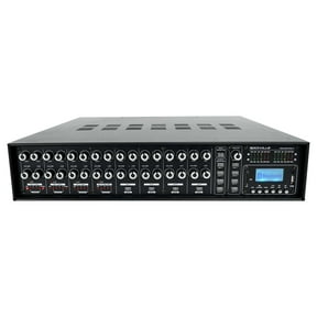 Rockville ROCK MATRIX 4 4-Zone 70V Multi Room Receiver Amp, 440W RMS, Commercial Audio, Black