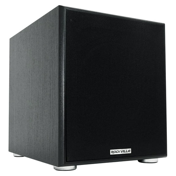 Rockville Rock Shaker 10" Inch Black 600w Powered Home Theater Subwoofer Sub