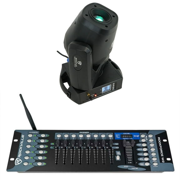 Rockville ROCK SPOT 260W DJ Moving Head Spot/Gobo Light+Wireless DMX Controller