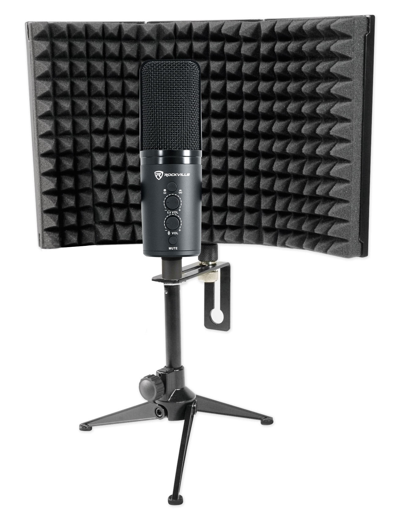 Rockville ROCK-STREAM PRO Gaming Streaming Recording USB Microphone+Vocal Shield