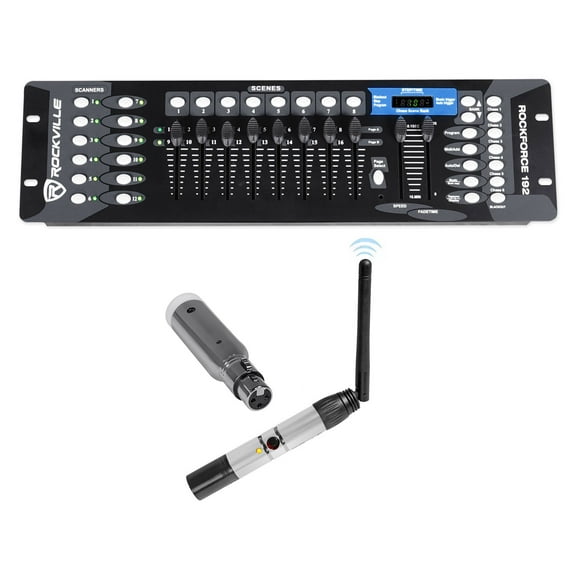 Rockville ROCKFORCE 192-Channel DMX Controller+Rechargeable Transmitter+Receiver