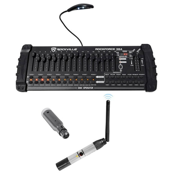 Rockville ROCKFORCE 384 Channel DMX Controller+Rechargeable Receiver+Transmitter