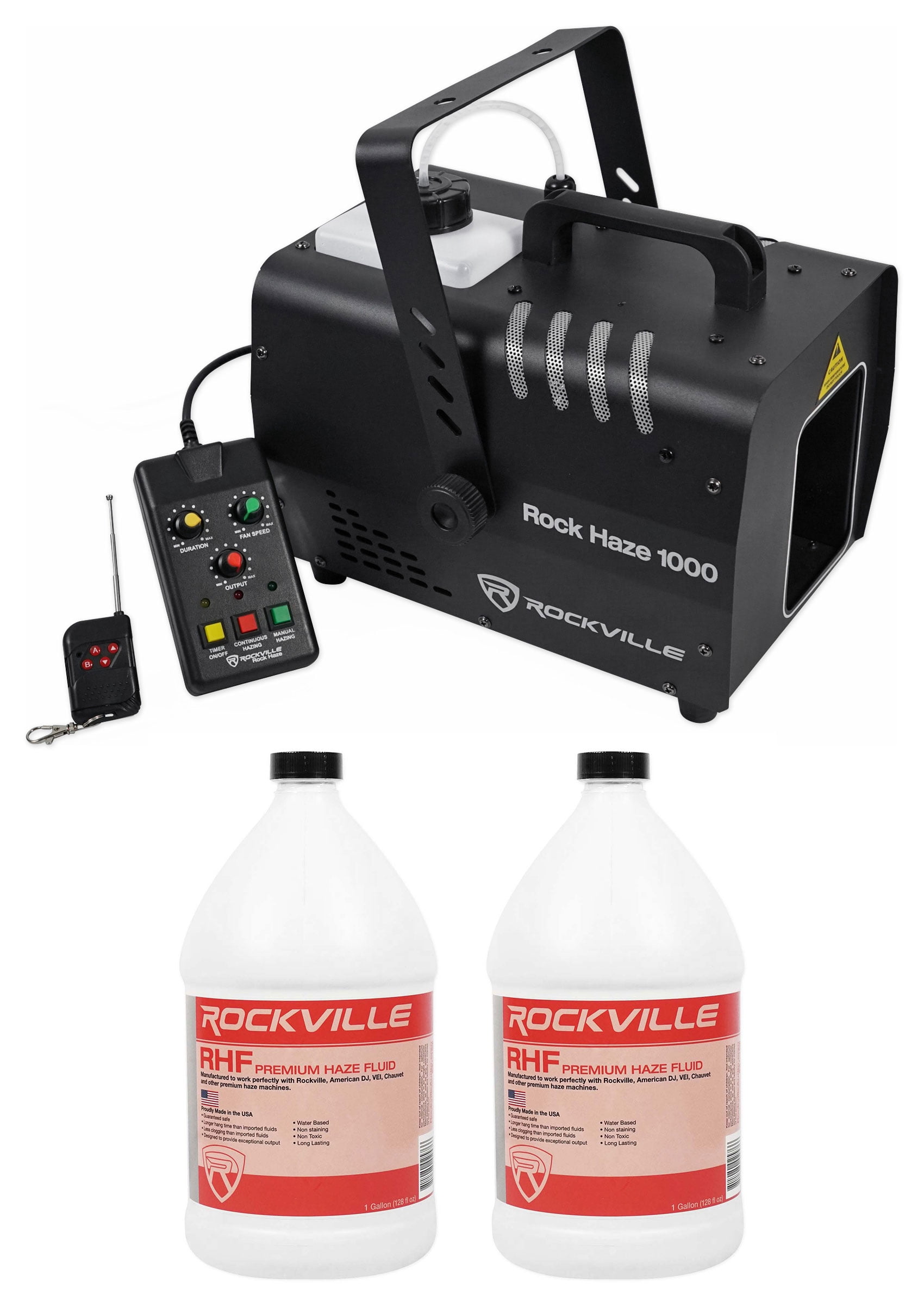 Rockville ROCKHAZE 1000 CFM DMX Water Based DJ/Club Haze Machine+(2) Gal Fluid