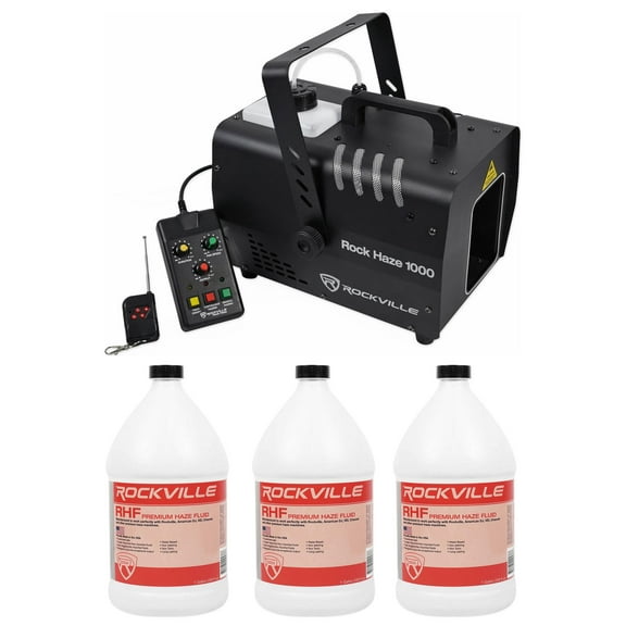 Rockville ROCKHAZE 1000 CFM DMX Water Based DJ/Club Haze Machine+(3) Gal Fluid