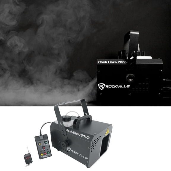 Rockville ROCKHAZE 700 V2 Water-Based DMX Hazer 400W with Wired and Wireless Remotes Black