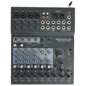 Rockville ROCKMIX 10FX 10-Channel Mixer, USB Recording Interface, Digital Effects, 3-Band EQ, Phantom Power, Bluetooth 5.0, for Home Studio, Podcast, and Live Performance
