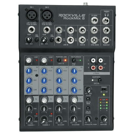 Rockville ROCKMIX USB Computer Recording Interface Mixer w/Compressor+Bluetooth