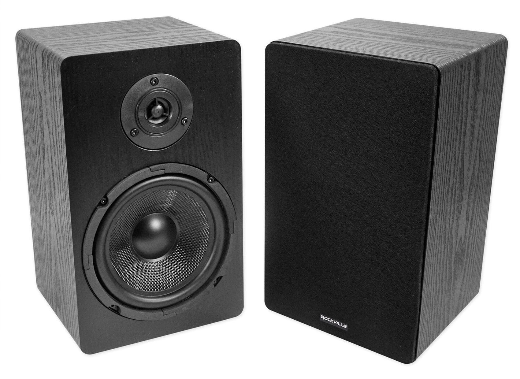 Pair Rockville RockShelf 68B 400w Black 6.5" Home Theater Bookshelf Speakers/8 Ohm
