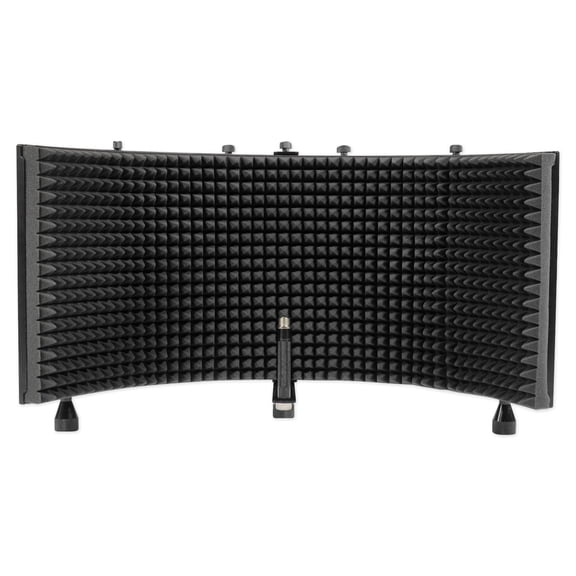 Rockville RockShield 3 5-Panel Studio Microphone Isolation Shield 2-Inch High-Density Acoustic Foam Black