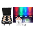 thumbnail image 1 of Rockville ROCKWEDGE PACKAGE WHITE (6) Battery Wireless Par Lights with Charging Case, 6-in-1 RGBWA+UV, 7500mAh Battery, DMX Control, 6500 Lux Brightness, for DJs and Event Planners, 1 of 5
