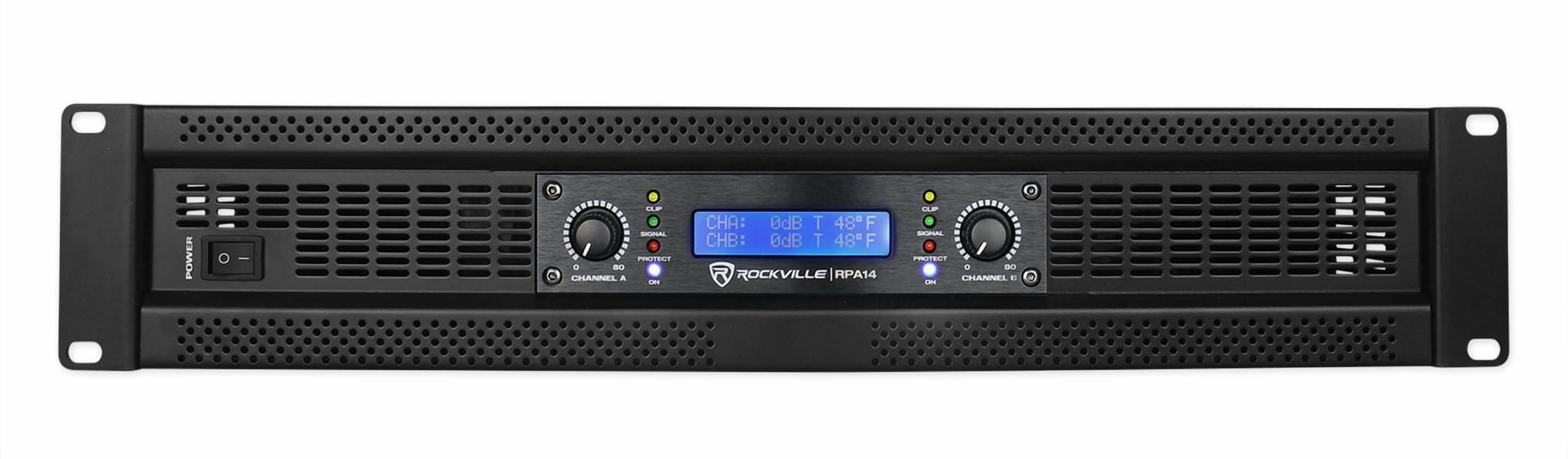 Rockville RPA14 7000 Watt Peak 2 Channel Professional/DJ Rack Mount Amplifier Watts Power Black