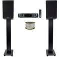 thumbnail image 1 of Rockville RPA60BT Receiver+(2) 6.5" Black Bookshelf Speakers+Black 36" Stands + Rockville R14GSBR100 Red/Blk 14 Gauge 100' Ft. Mini Spool Car Audio Speaker Wire, 1 of 11