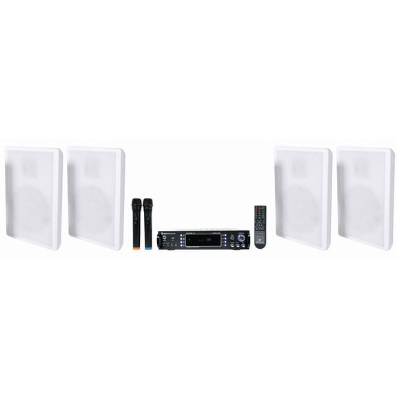 Rockville RPA70WBT Bluetooth Home Theater Receiver+4) 5.25" Slim Wall Speakers