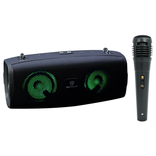 Rockville RPBKAR Portable Bluetooth Speaker + Karaoke Microphone
