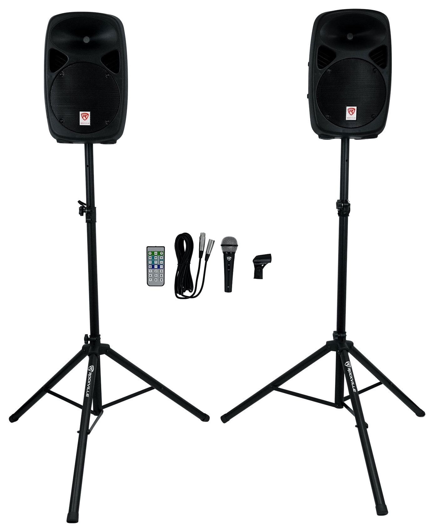 "Rockville Bluetooth Dual 10"" Powered DJ PA System with RPG102K