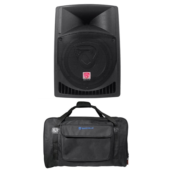 Rockville RPG12 12" Powered 800 Watt DJ PA Speaker+Weatherproof Carry Bag