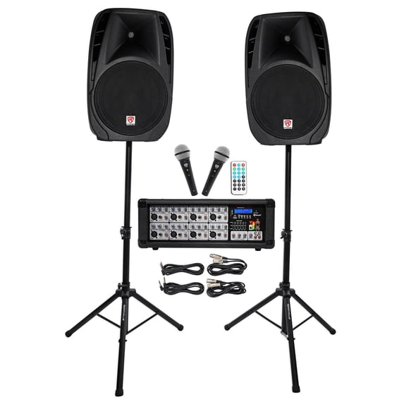 Rockville Professional PA System - Power Mixer, 15