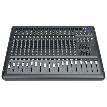 Rockville RPM1870 6000W Powered Mixer 18-Channel, USB/Bluetooth, 18 XDR2 Mic Preamps, 24-Bit Effects, Dual 7-Band EQ, for Live Sound and Events