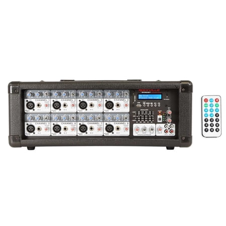 Rockville RPM80BT 2400w Powered 8 Channel Mixer/Amplifier w/Bluetooth/EQ/Effects