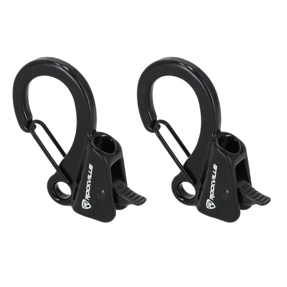 Rockville RQA-2 2-Pack Quick-Release Boat Fender Clips, Height Adjustment, Fits 1.2-Inch Rails, Stainless Steel