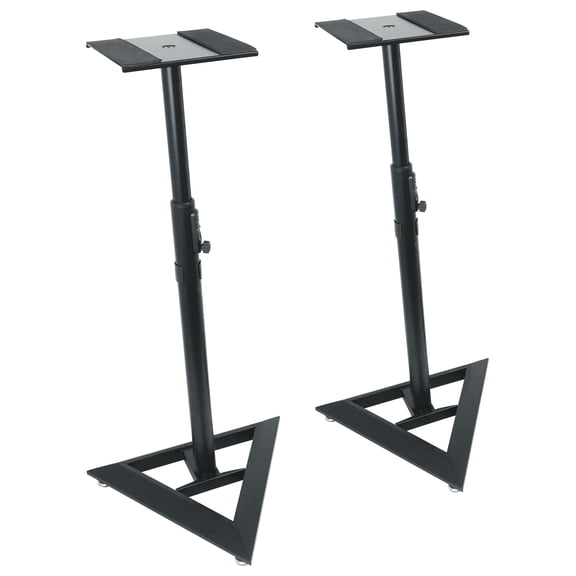 Rockville RSM3 Studio Monitor Bookshelf Speaker Stands, 60 lbs Capacity, Sturdy Beveled Base, Push-Button & Pneumatic Height Adjustment, Anti-Vibration Foam, Cable Management, for Home & Studio Audio