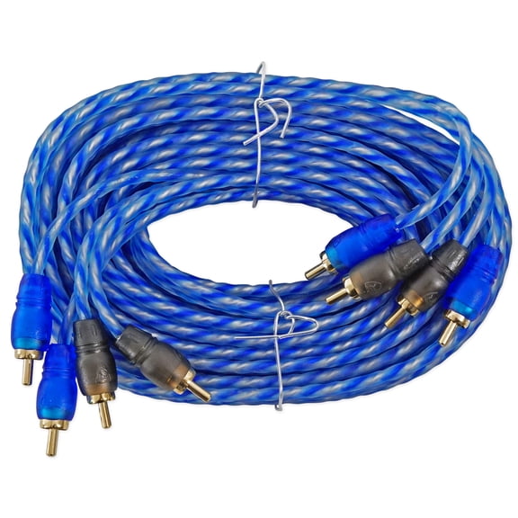 Rockville RTR174 17 Foot 4 Channel Twisted Pair RCA Cable Split Pin, 100% Copper