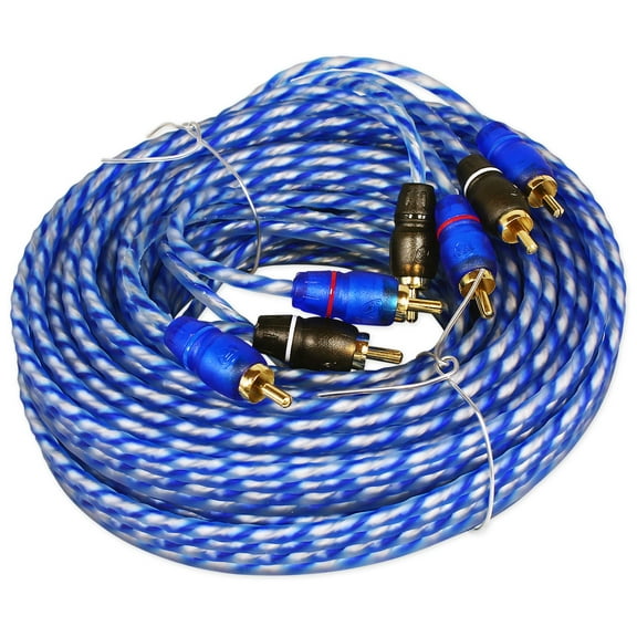 Rockville RTR204 20 Foot 4 Channel Twisted Pair RCA Cable Split Pin, 100% Copper