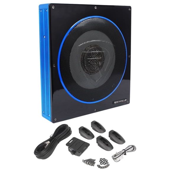 Rockville RW10CA 10" 800 Watt Slim Low Profile Active Powered Car Subwoofer Sub