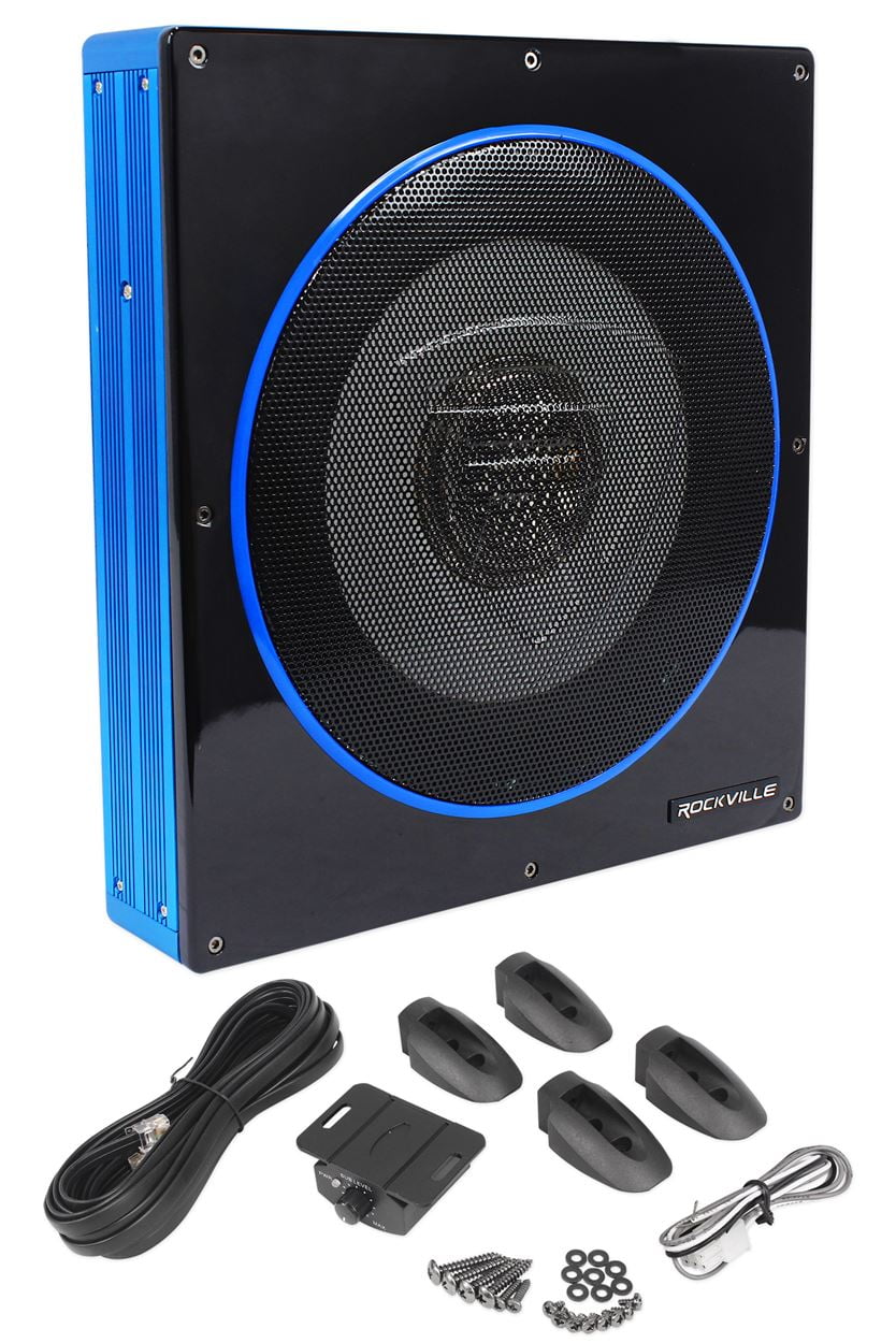 "Rockville Audio 10"" 800W Slim Low Profile Active Powered Car