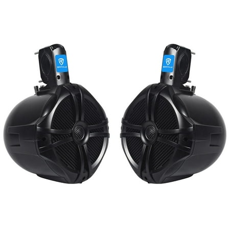 Pair Rockville RWB80B 8" Black 2 Way 600 Watt Marine Wakeboard Tower Speakers