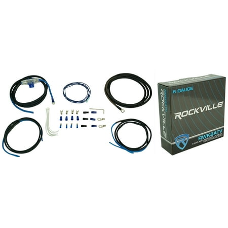 Rockville RWK8ATV OFC Copper 8 AWG Gauge Amp Installation Wire Kit 4 RZR/ATV/UTV