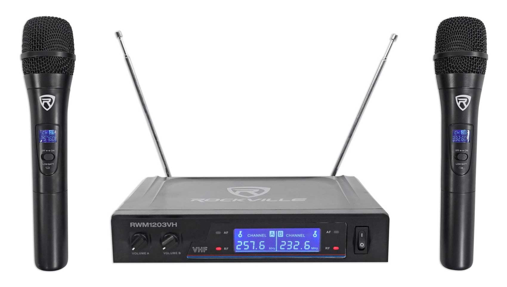 Rockville RWM1203VH VHF Wireless Dual HandHeld Microphone System