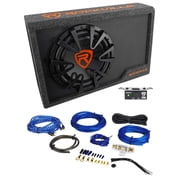 Rockville RWS12CA Slim 1200 Watt 12" Powered Car Subwoofer Enclosure + Wire Kit