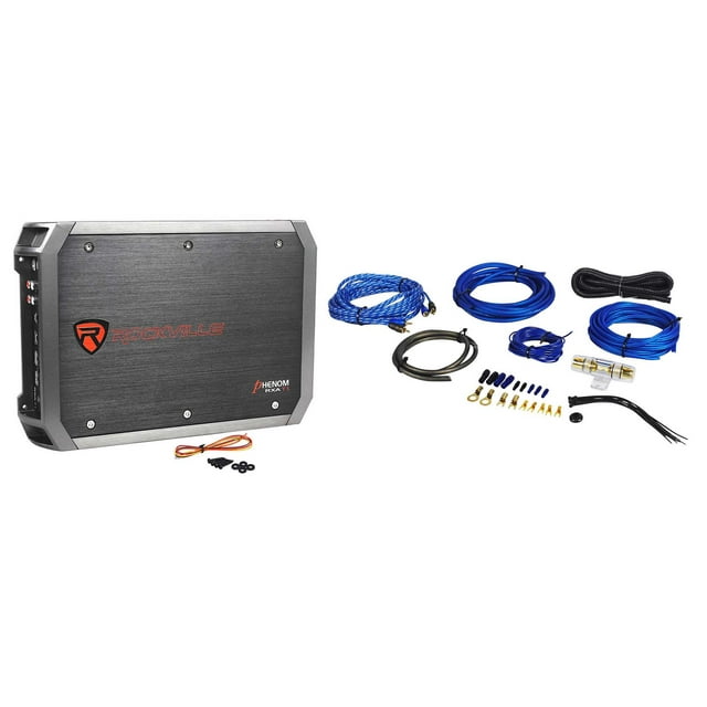 Rockville RXA-T1 1500 Watt Peak/375w RMS 2 Channel Car Stereo Amplifier+Amp Kit