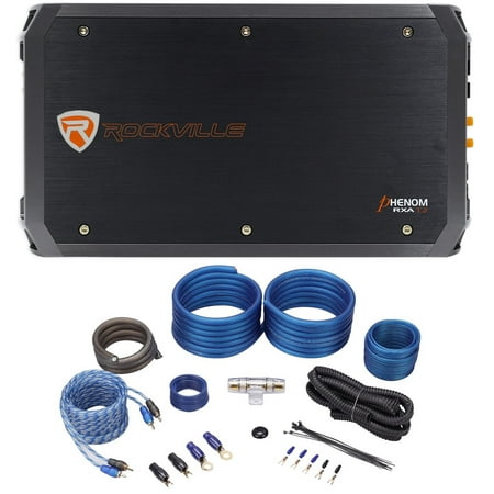 Rockville RXA-T2 2400 Watt Peak/625w RMS 2 Channel Car Stereo Amplifier+Amp Kit