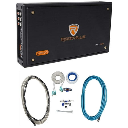 Rockville RXD-F30 Micro Car / ATV Amplifier 2400 Watt Peak 4 Channel 4x150W +Amp Kit