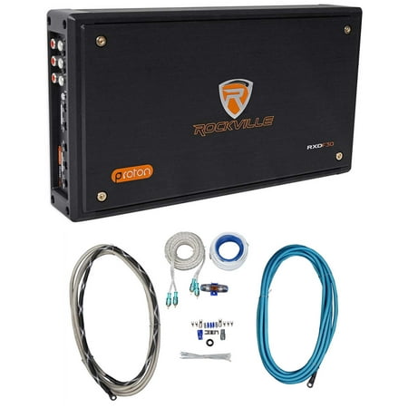 Rockville RXD-F30 Micro Motorcycle Amplifier 2400w Peak 4 Channel 4x150W+Amp Kit