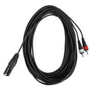 Rockville RXLRDRCA25 25 Ft. XLR to Dual RCA Pro Audio Cable 100% Copper